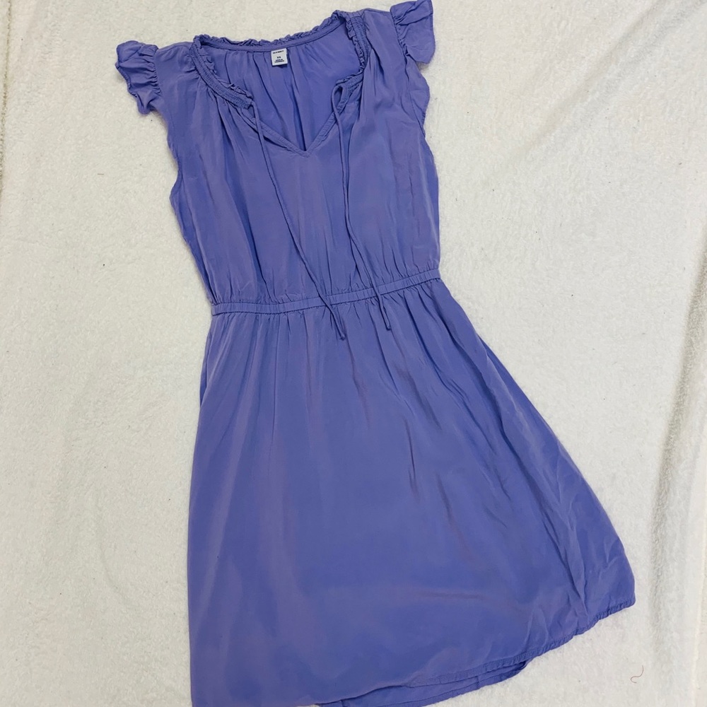 Old Navy Lilac/Purple Ruffle Sleeve V-Neck Dress